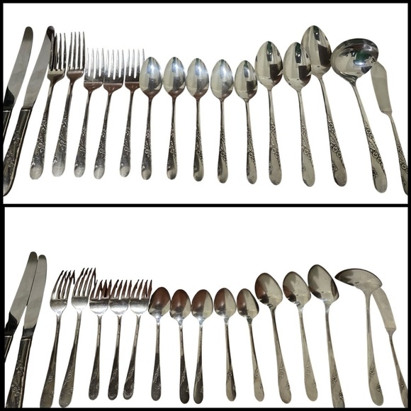 VTG 17 Piece 1950 Oneida Tudor Plate Community Bridal Wreath Floral Pattern - Picture 1 of 16